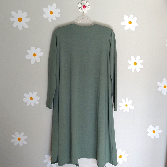 Lularoe Simply Comfortable Green Open Duster Cardigan With Pockets - Picture 2 of 9
